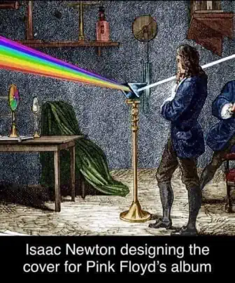 Isaac Newton designs Pink Floyd album cover